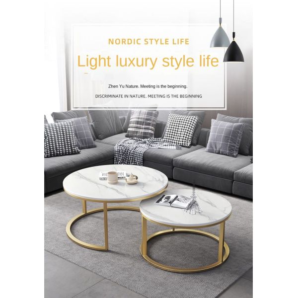 Light Luxury Nordic Minimalist Adjustable Coffee Table TV Stand Storage Drawer Modern Sintered Stone Top Metal Frame for Living