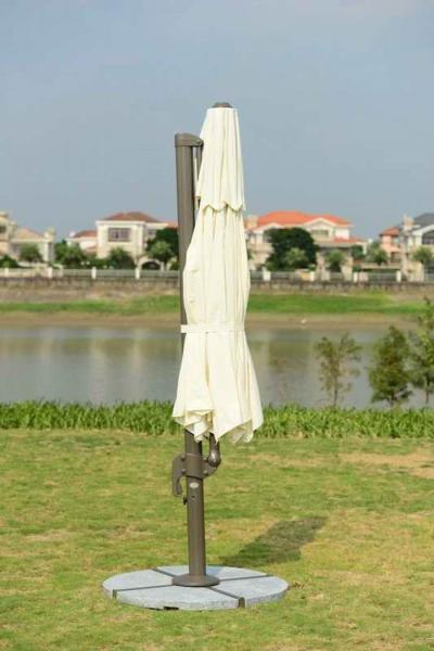 base do granito do guarda-chuva 3.5M Cantilever Parasol Heavy do para-sol da praia do poliéster 250g