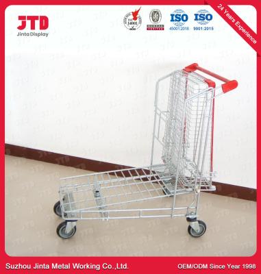 5 Inch PU Wheels Metal Shopping Trolleys 240L Heavy Duty Cargo Trolley