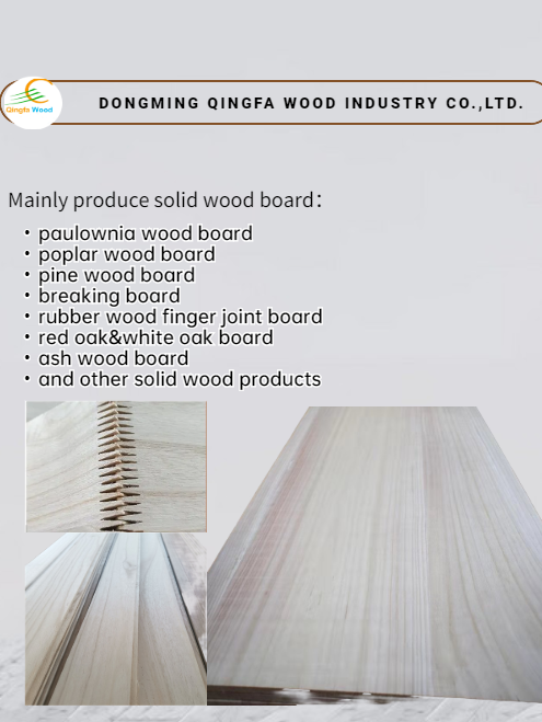 Adhesivo de madera sólida Paulownia Paneles de madera Finger Joint Board con tiempo de producción 5-15 días