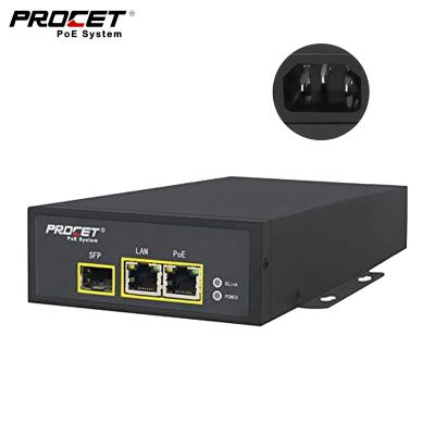 Single Port Gigabit Poe Injector Industrial Power Over Ethernet Active 95w 55v