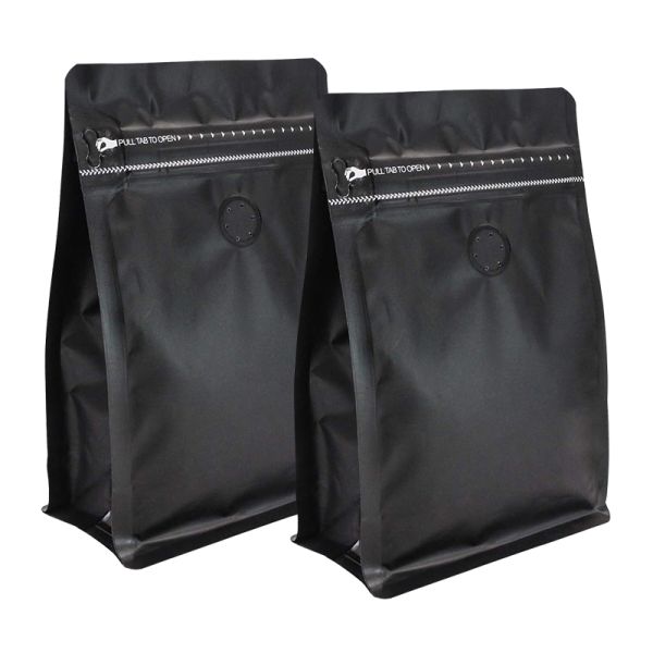 Customized Coffee Bag 500g 12oz 16oz 32oz Recyclable Biodegradable Bolsas De Cafe Zipper Lock Flat Bottom Coffee Bag With Valve
