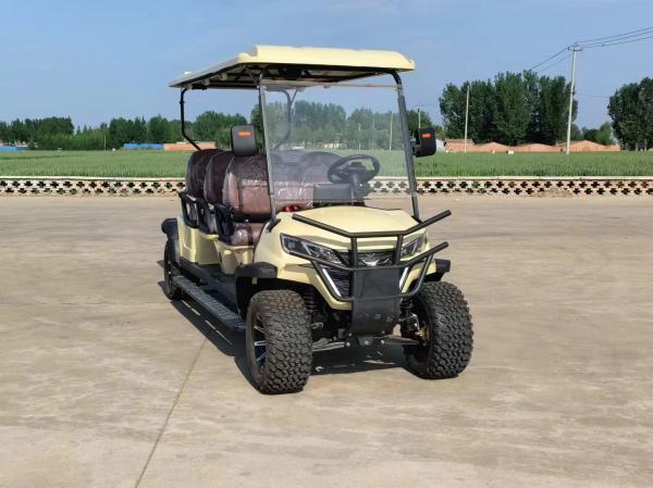 Chariot de golf de luxe tout-terrain électrique de six places équipé de pneus tout-terrain de 14 pouces