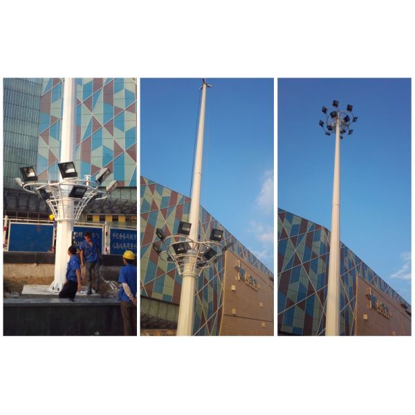 45М 80 светов СИД но. гальванизировали высокий фонарный столб рангоута с круглым экипажом фонарика