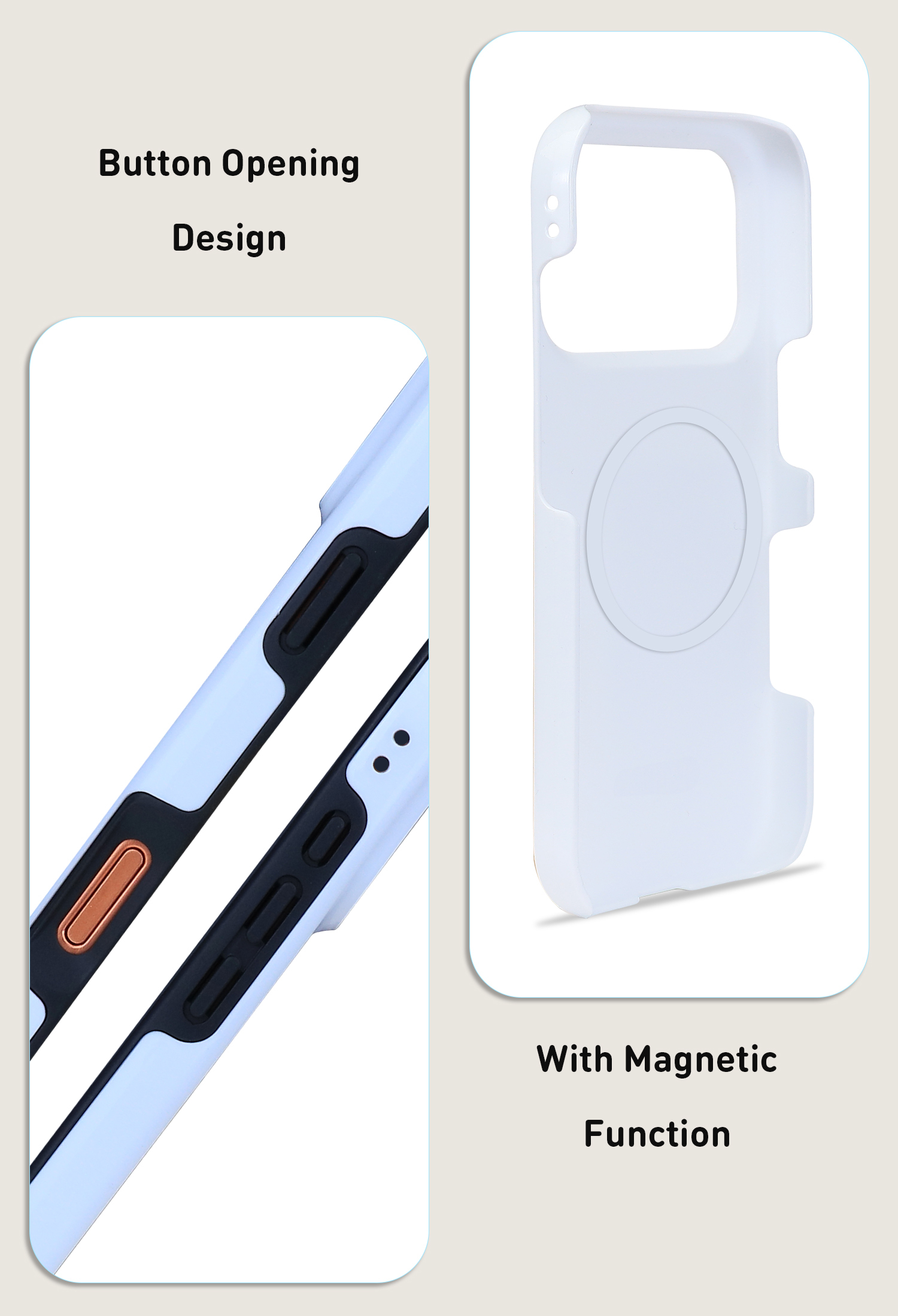 Wholesale 2 in 1 MagSafe 3D Film Sublimation Blank Phone Case with 3M Shockproof Protection