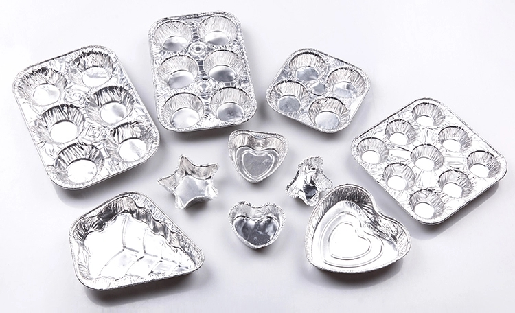 6 Compartment Aluminum Foil Muffin Pan 335ml Rectangular