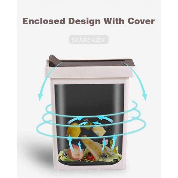 Convenient 10L Pressing Type Plastic Trash Can for Household Waste Disposal