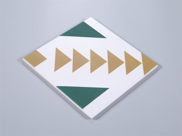 Green Yellow 200x200mm Ceramic Rustic Tile for Bathroom Wall