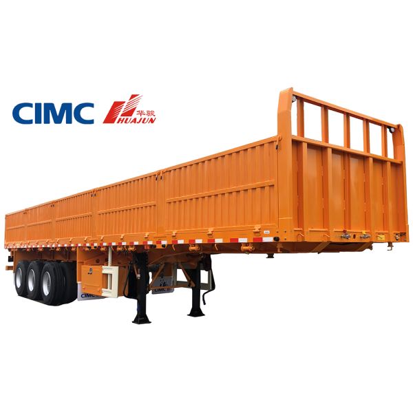 Myanmar Market 3 Axles 4 Axles Flatbed Cargo Semi Trailer with Side Wall and JOST/FUWA 28T Landing Gear