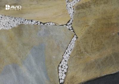 Light Yellow Slate Paving Stones Skidproof Irregular Size For External Floor