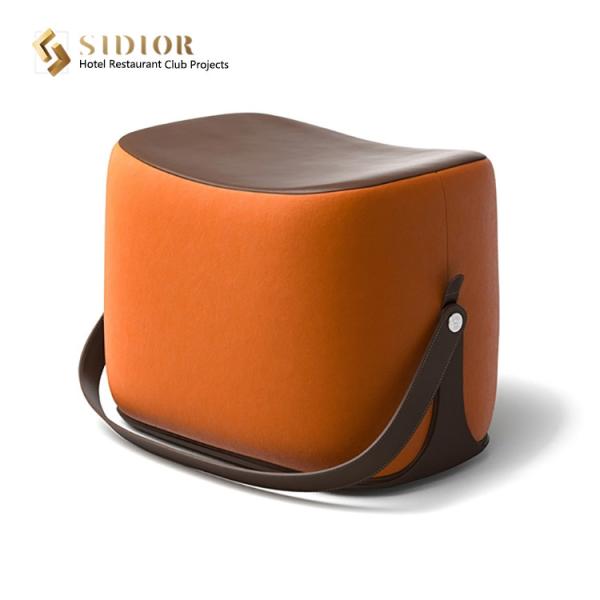 45cm Solid Wood Frame Foot Rest Stool Upholstered Stool Ottoman With Storage