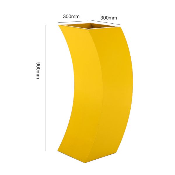 Arc Shaped Cuboid High 90cm Stainless Steel Planter Opening 30cm*30cm