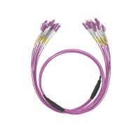OM4 Cables de corte óptico terminados previamente 12 núcleos LC-LC Cables de salida