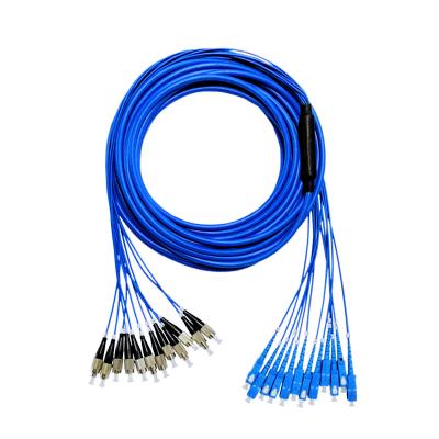 FC UPC 0.3dB IL estoiram o cabo blindado 2mm do remendo da fibra do núcleo do cabo 12