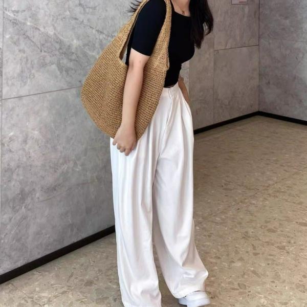 Woven Tote Bag for Women Large Straw Bags Summer Beach Hand-woven Shoulder Bag Boho Rattan Handbag