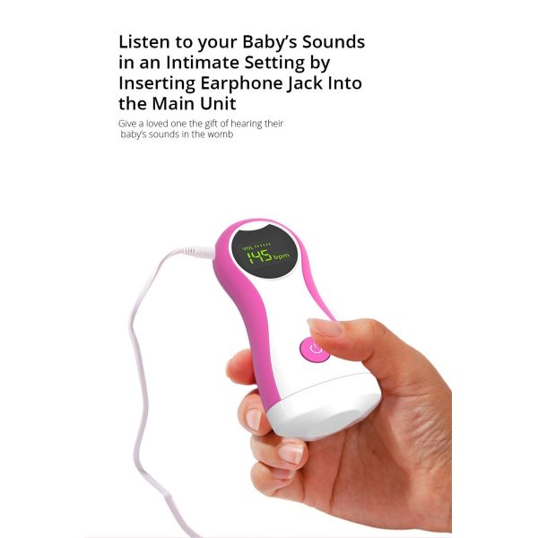 Portable Home Pregnancy Doppler Fetal Baby Ultrasonic Doppler Fetal Heartbeat Detector