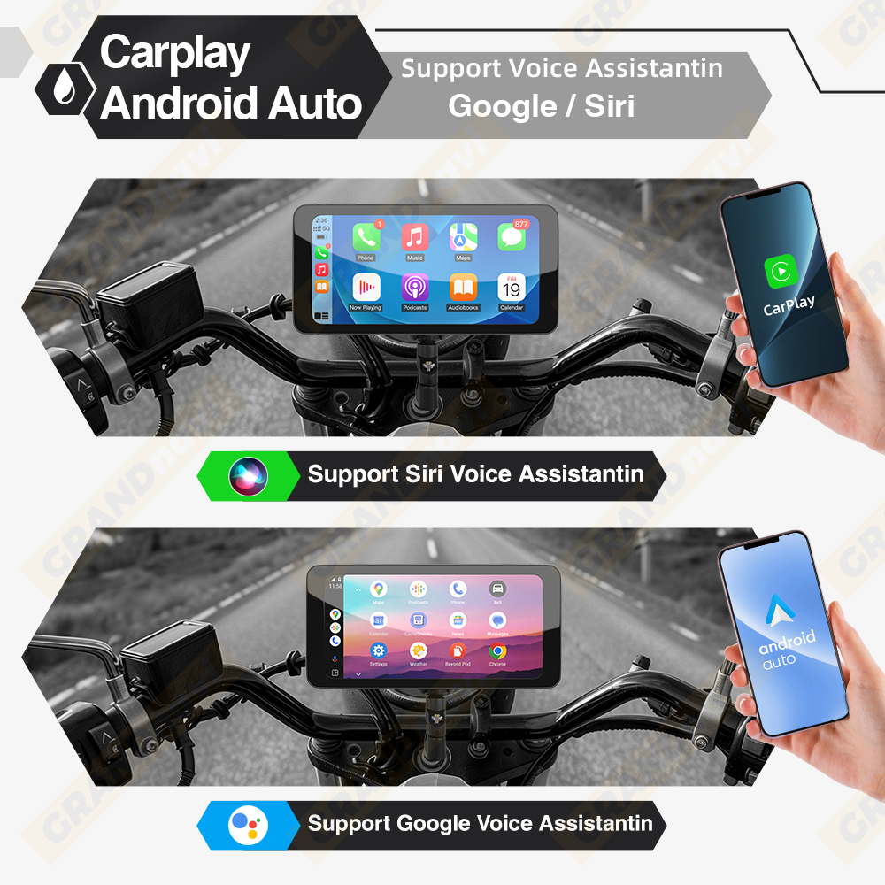 6.3 дюймовый GPS завод IP67 водонепроницаемый Android Авто Carplay сенсорный экран Монитор Мотоцикл портативное навигационное устройство