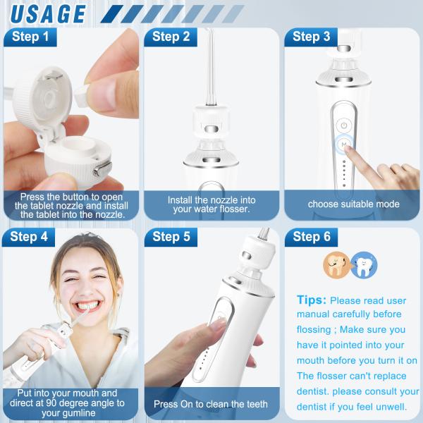 Breath Freshening Dental Water Flosser Travel For Oral Care