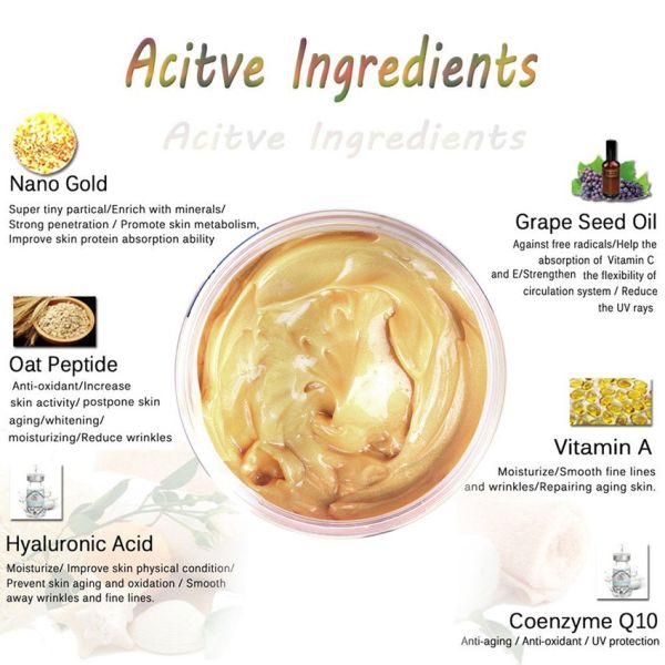 24 вызревания лицевого щитка гермошлема заботы кожи золота к анти- содержит влагу замков Хялуроник кислоты