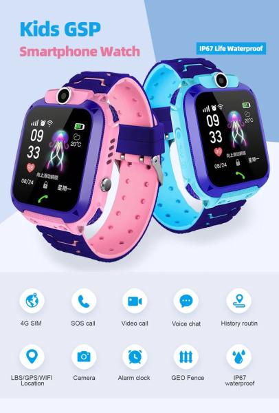 2G Kids Fitness Watch Teenager gps tracker Q12 Voice Chat Call For Children SOS LBS Location