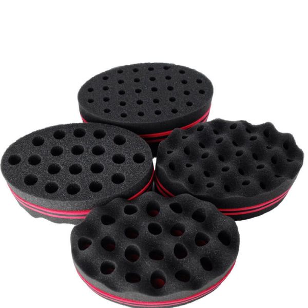 Wave Shaped Afro Sponge Brush OEM Barber Hair Brush Sponge Customized