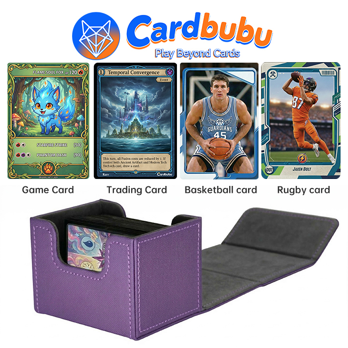 Magnetic Closure Leather Deck Box MTG TCG Card Horizontal Storage Organizer Case