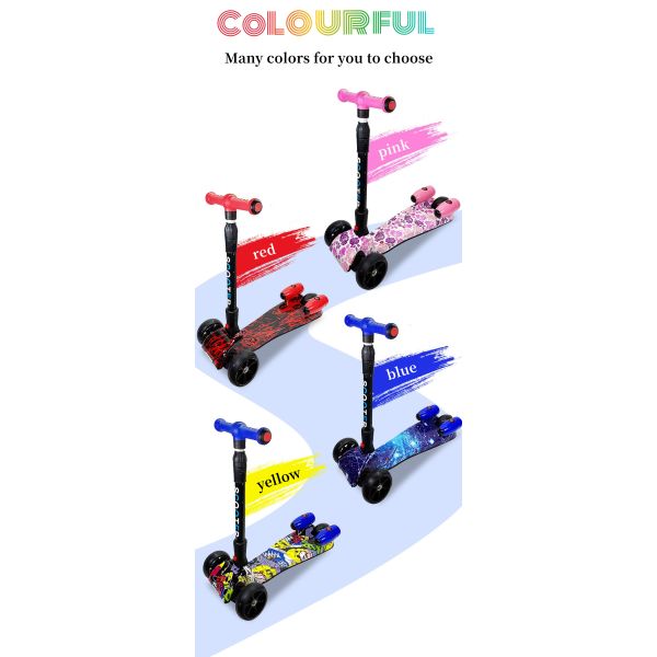 CE Certificate Included Blanco ABS Kids Kick Electric Drifting Scooter with Light