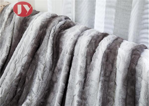 Custom Size 100% Polyester PV Fur Blanket Printed Thick Faux Brown King Size For Home