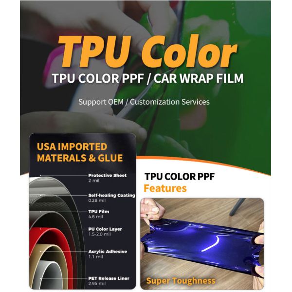 1.52 X 15m TPU PPF Color Changing Self Healing For Body Anti Scratch And Glossy Surface