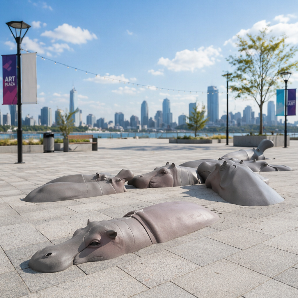 Custom Outdoor Life Size Hippo Statue Bronze Animal Sculpture for Garden Park Zoo Decoration Metal Art Display Figure Landscape