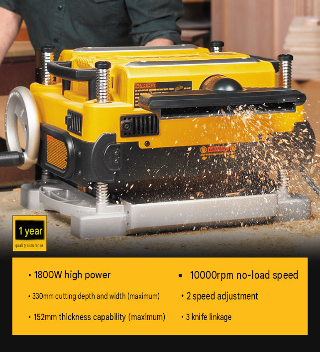 DEWALT DW735 Benchtop Thickness Planer 13 Inch 15A Two-Speed Wood Planer 3-Knife Cutterhead Woodworking Surface Planing Machine