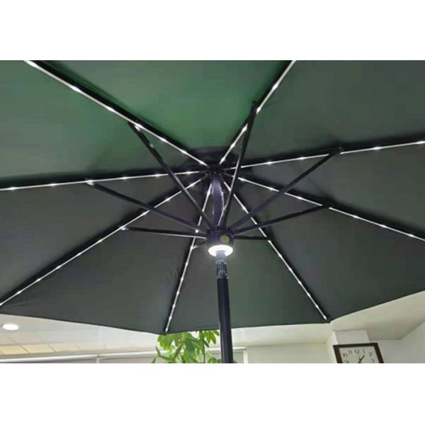 300x245cm 8 Rib Straight Pole Parasol Garden Umbrella With Bluetooth Speaker System