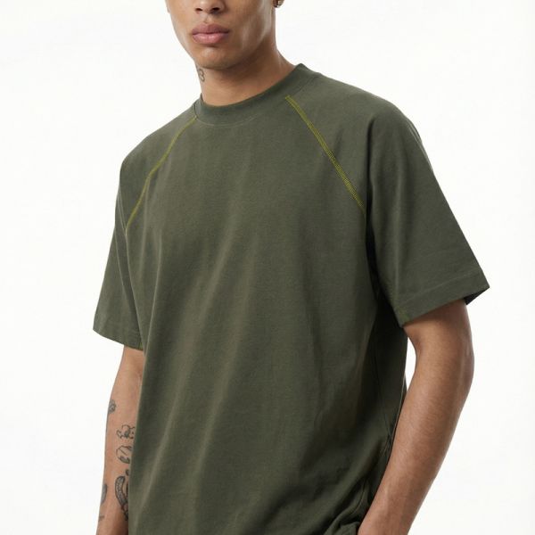 Custom Men's 220g Stretch Vintage Jersey Blank Sports T-shirt 70% Cotton 30% Polyester Quick-Dry Breathable New Spring/Summer