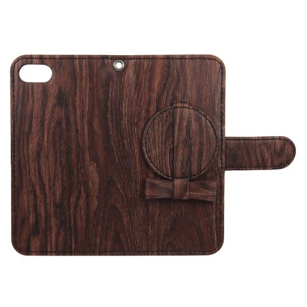 Manufacturer Special Bow Wood cover for Apple Iphone 7 leather case with Makeup mirror