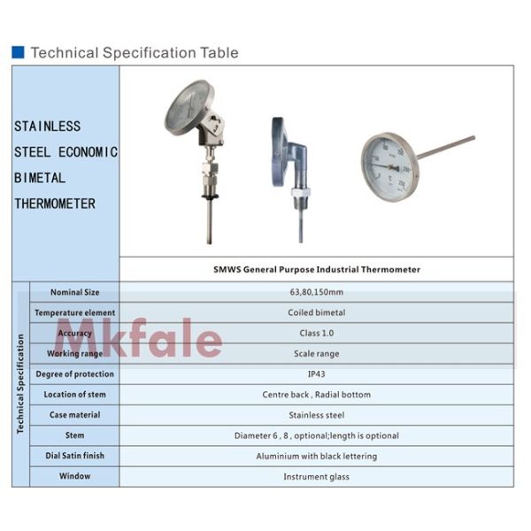Нержавеющей стали манометра СМВС термометр ИП43 экономической жидкостной биметаллический