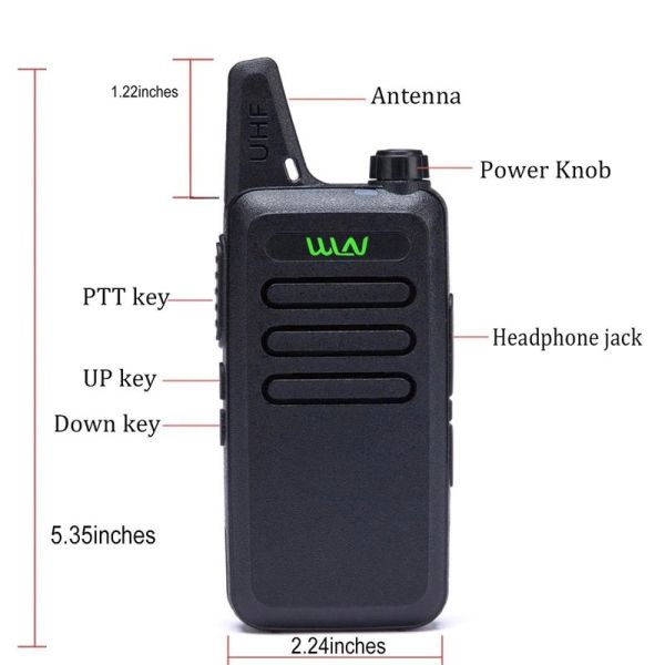 16 звуковых кино радио 6KM Handheld Walkie UHF каналов двухсторонних