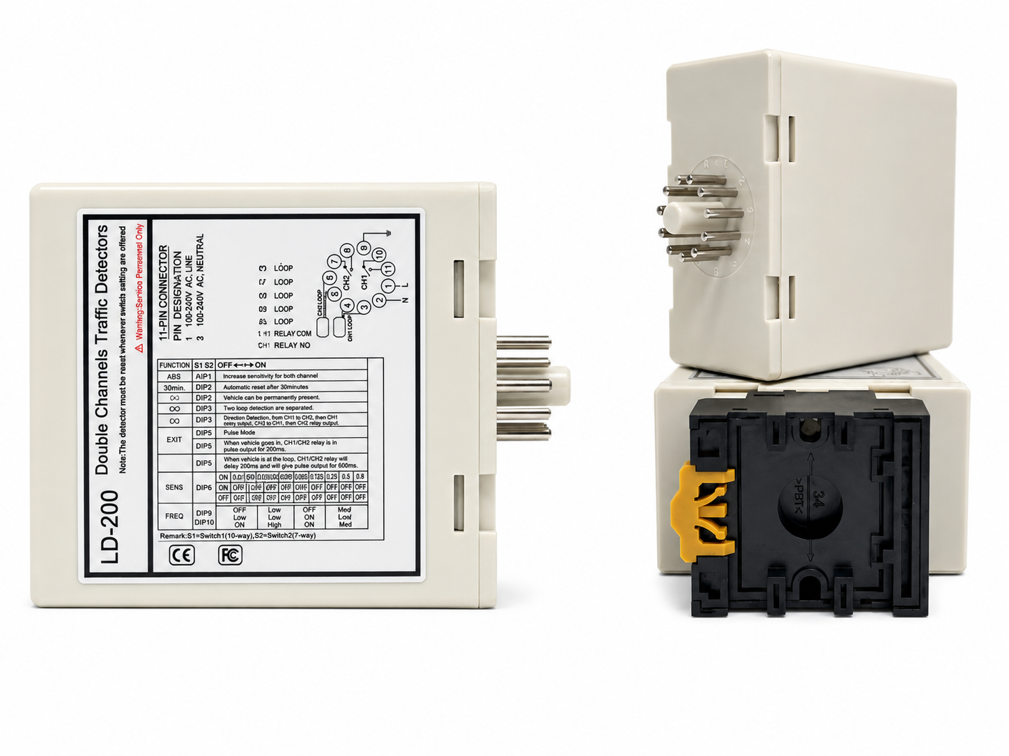 Dual Channel Vehicle Loop Detector with 20–2000 μH Loop Inductance and Adjustable Frequency