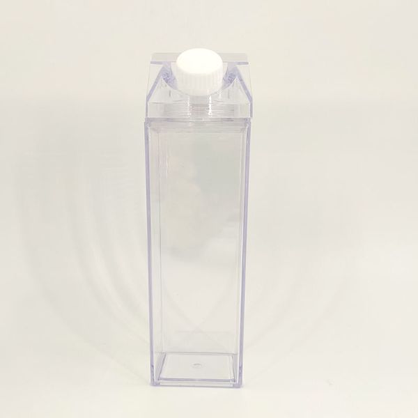 Customized Logo Acceptable 500ml 1000ml Transparent Acrylic Milk Carton Water Bottle