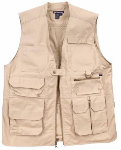 260 GSM 100% Cotton Mens Beige Utility Vest Twill 2/1 Flame Retardant