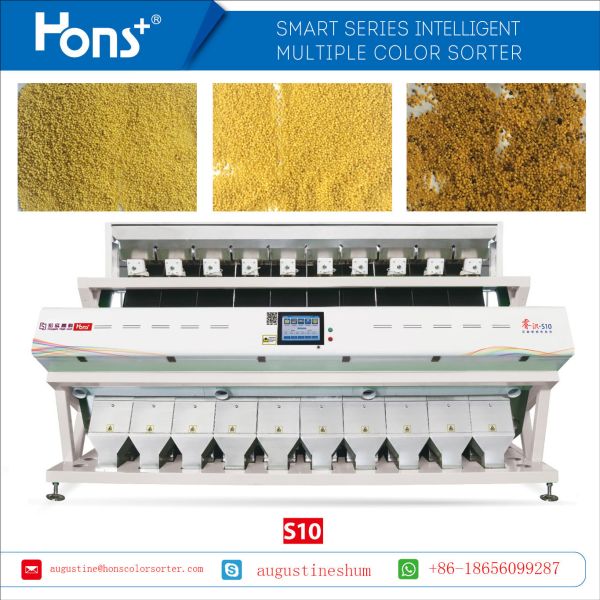 10 Channels Smart Yellow RGB Camera Grain Color Sorter Machine