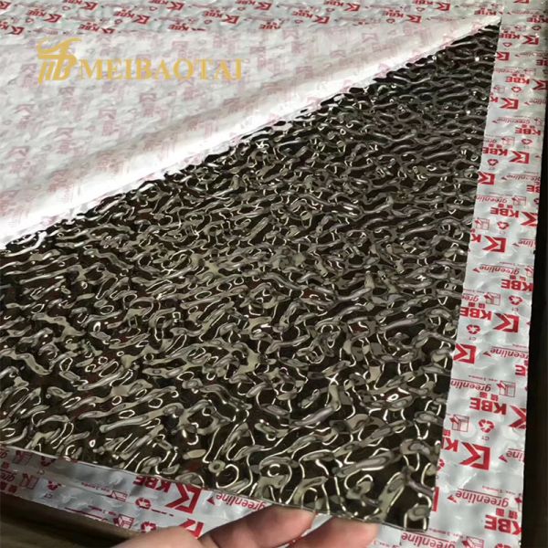 Decorative Water Ripple Stainless Steel Sheet With 70 Micron PVC Film