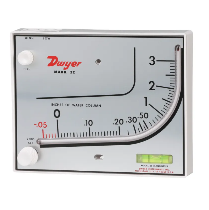 Dwyer MARK II 25 Жидкость заполненная на стенке Манометр 0-3