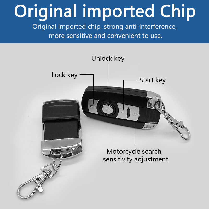 ROHS FCC Motorcycle Alarm Lock , 2 Way Alarm For Motorcycle