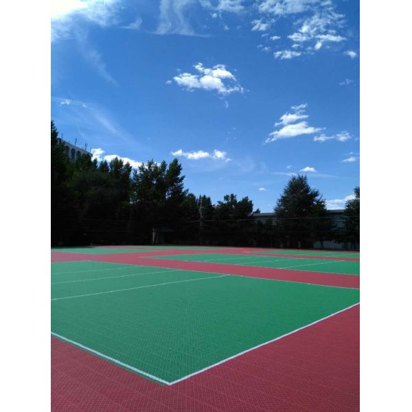 Non Float Non Arch Outdoor Basketball Flooring , Green Modular Basketball Flooring