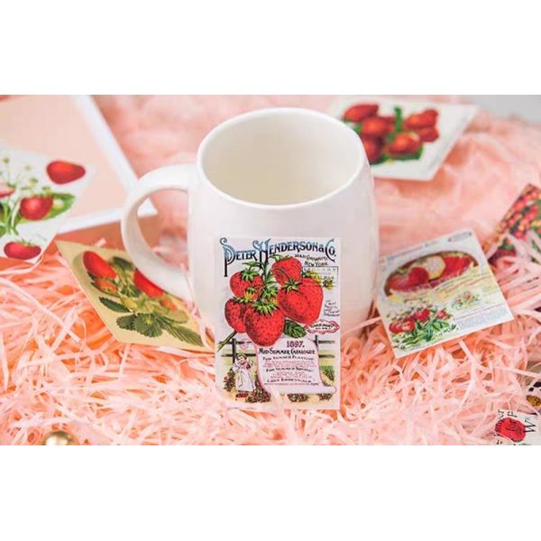 Printing Waterproof Kiss Cut Stickers Cute Strawberry Fruit Packaging Label