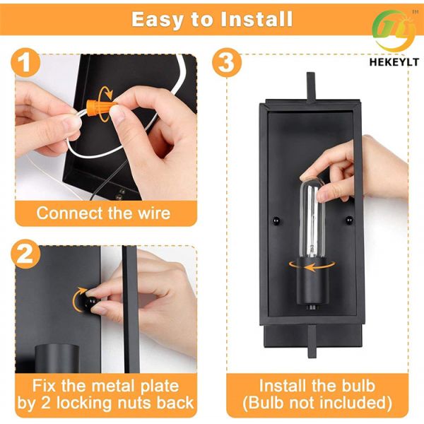 Sconce стены металла деревенский современный крытый освещая штейновую черноту