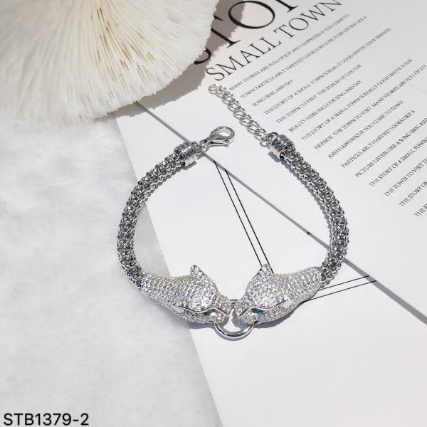CZ Cubic Zirconia Animal Tiger Sterling Silver Bracelet Bangle Flexible Bangle Jewelry