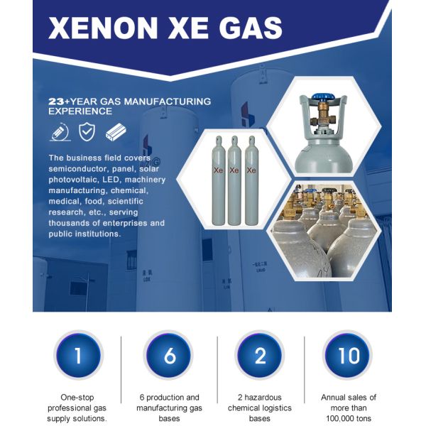 Cylinder Gas Factory Supply semiconductor  high purity 99.999% Pure Xenon