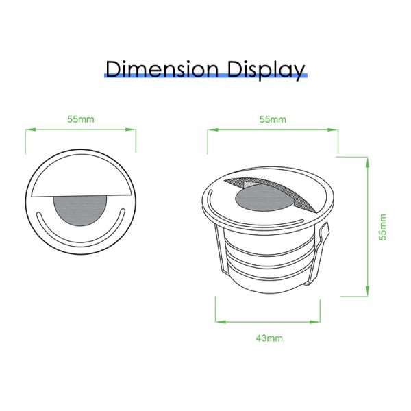 Угол луча 60 градусов 1*2W Led Pure Aluminum 6063 Наружный палубный свет