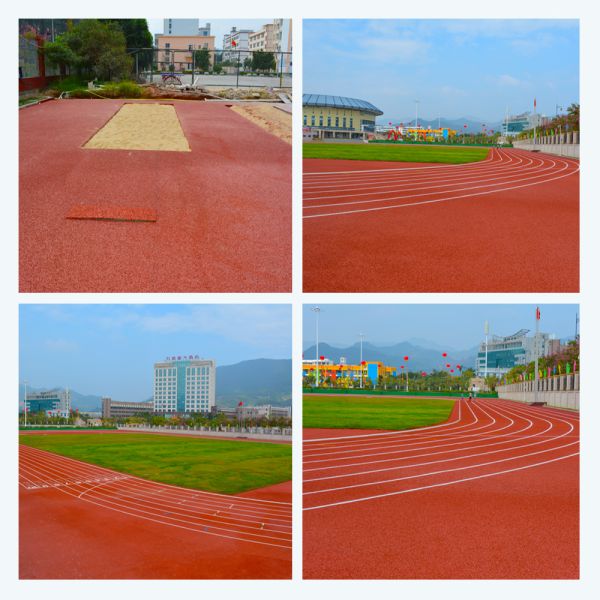 Red Blue Green Ventilate Harmless Synthetic Sports Flooring Track